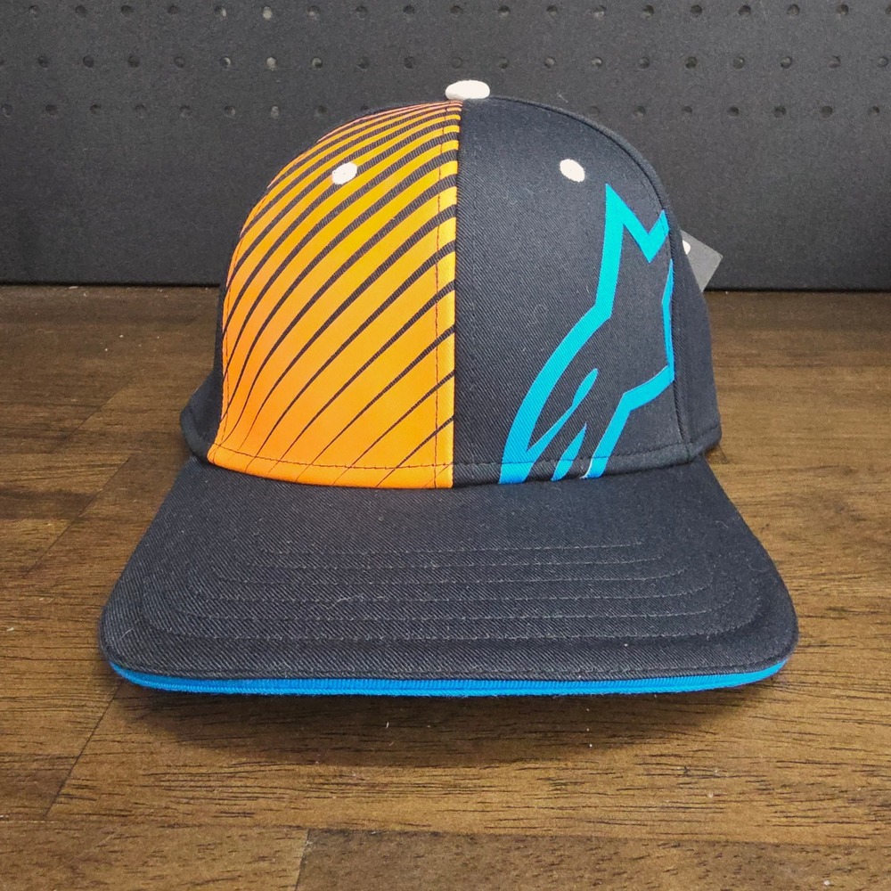 Alpinestars Purpose Hat Mens L/XL Black Orange A-Flex Fitted Baseball Cap Y2K